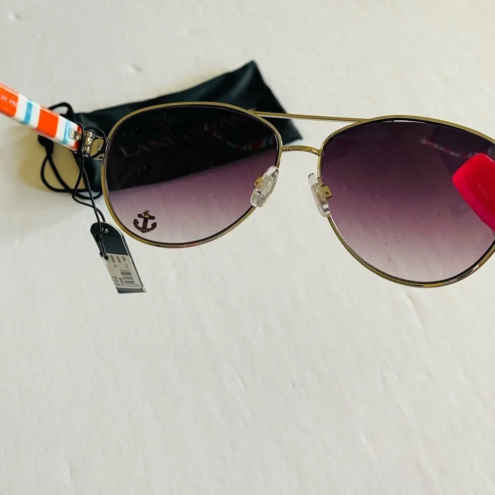Lane Bryant striped aviator sun glasses with 100% UV protection